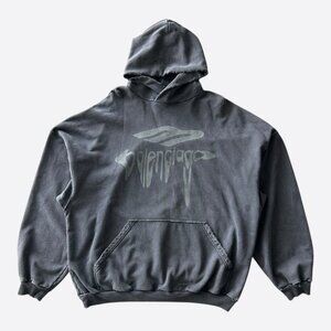 Balenciaga Black & Grey Liquified Logo Hoodie